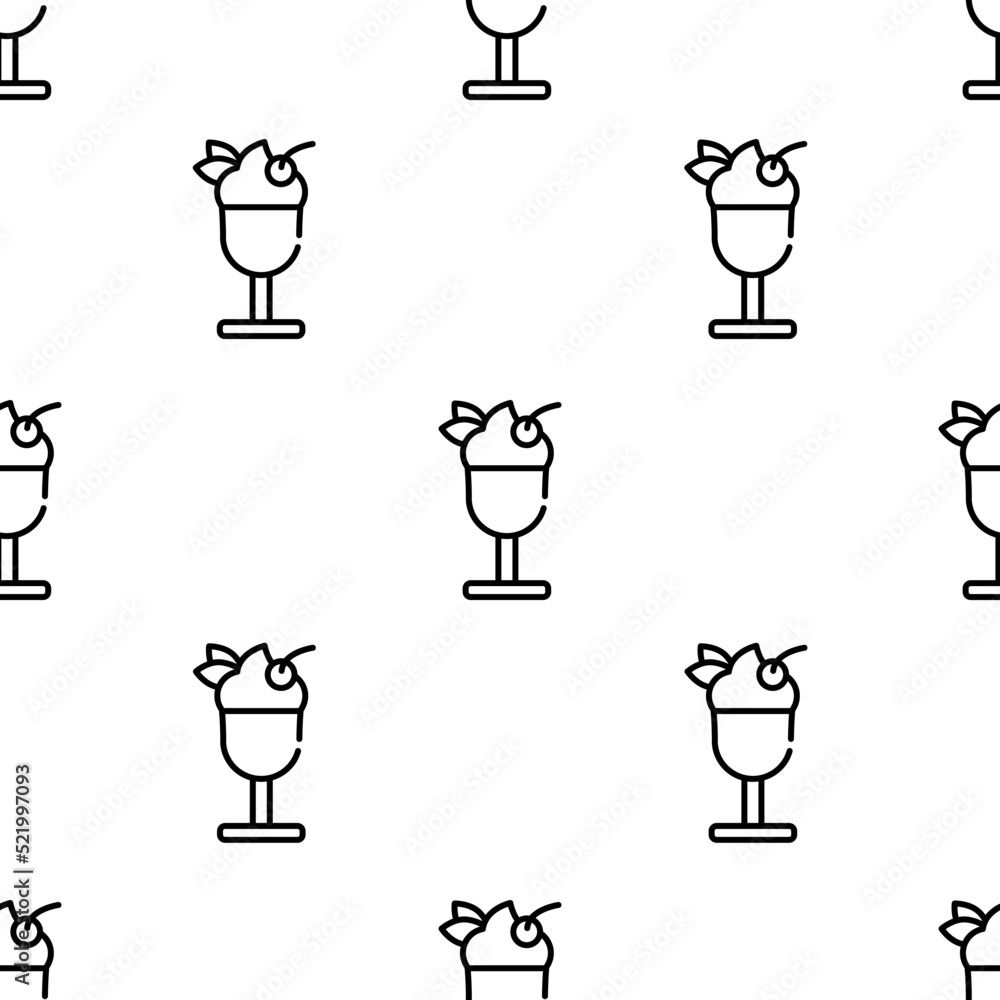 Poster ice cream icon pattern. seamless ice cream pattern on white background.