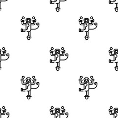 monkey icon pattern. Seamless monkey pattern on white background.