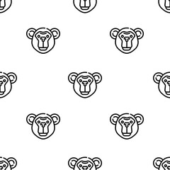 monkey icon pattern. Seamless monkey pattern on white background.