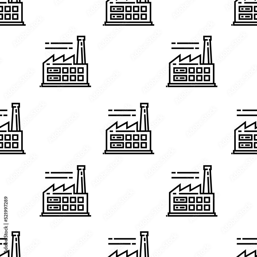 Poster factory icon pattern. seamless factory pattern on white background.