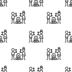 smore icon pattern. Seamless smore pattern on white background.