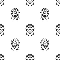 badges icon pattern. Seamless badges pattern on white background.