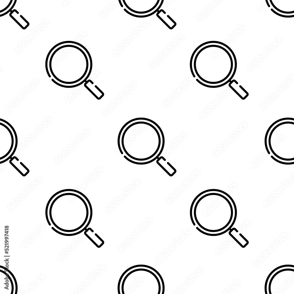 Poster loupe icon pattern. seamless loupe pattern on white background.