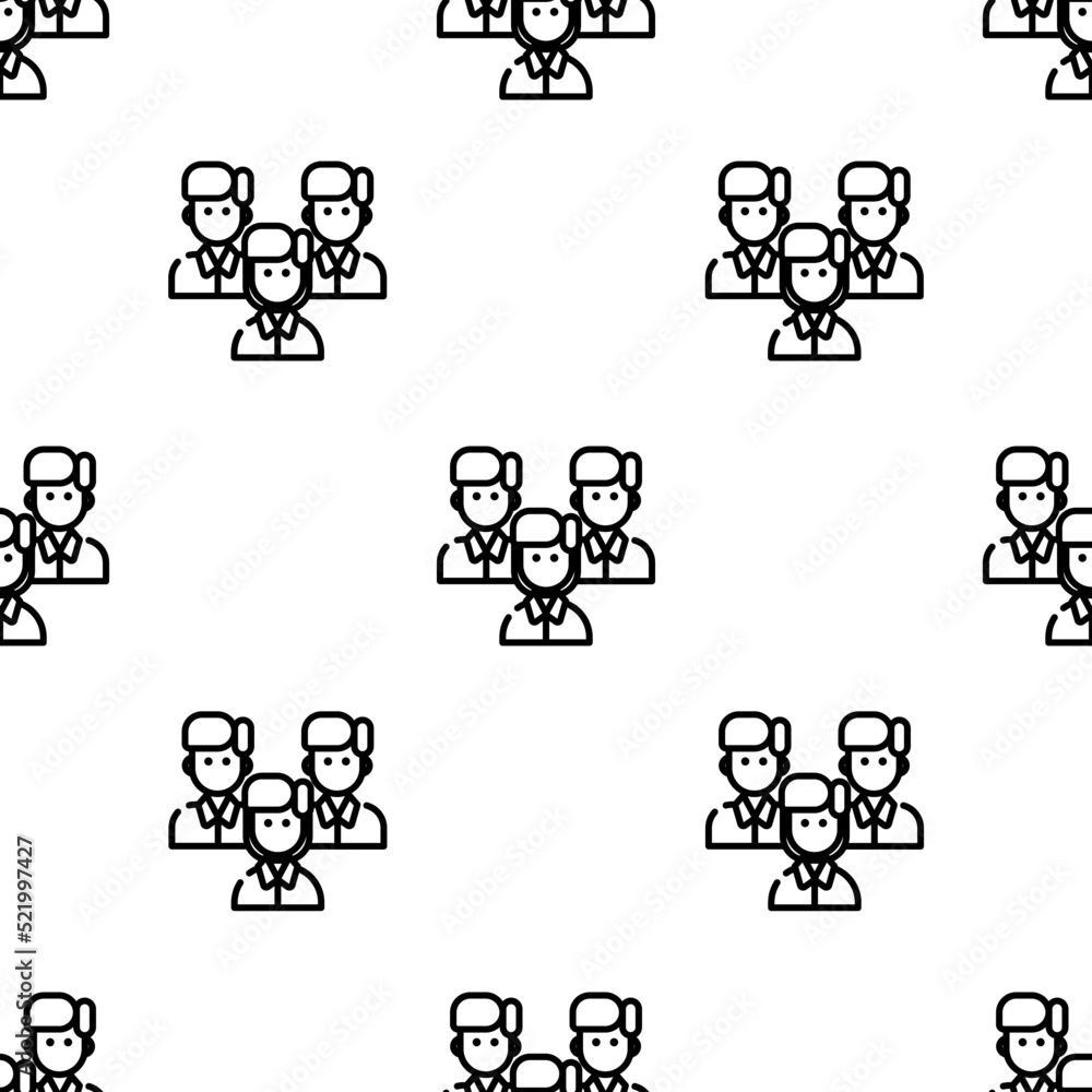Poster team icon pattern. seamless team pattern on white background.