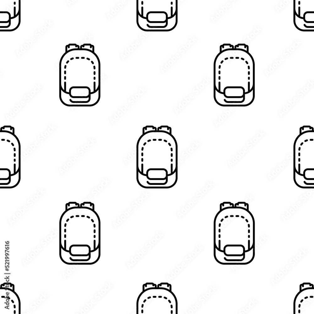 Poster backpack icon pattern. seamless backpack pattern on white background.