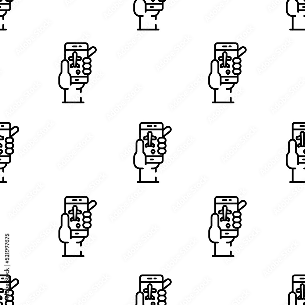 Poster check in icon pattern. seamless check in pattern on white background.