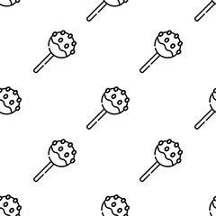 cake pop icon pattern. Seamless cake pop pattern on white background.