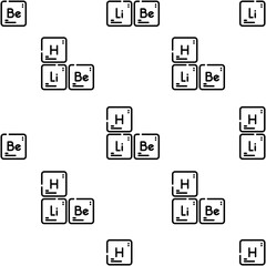 periodic table icon pattern. Seamless periodic table pattern on white background.