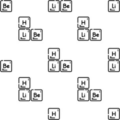 periodic table icon pattern. Seamless periodic table pattern on white background.