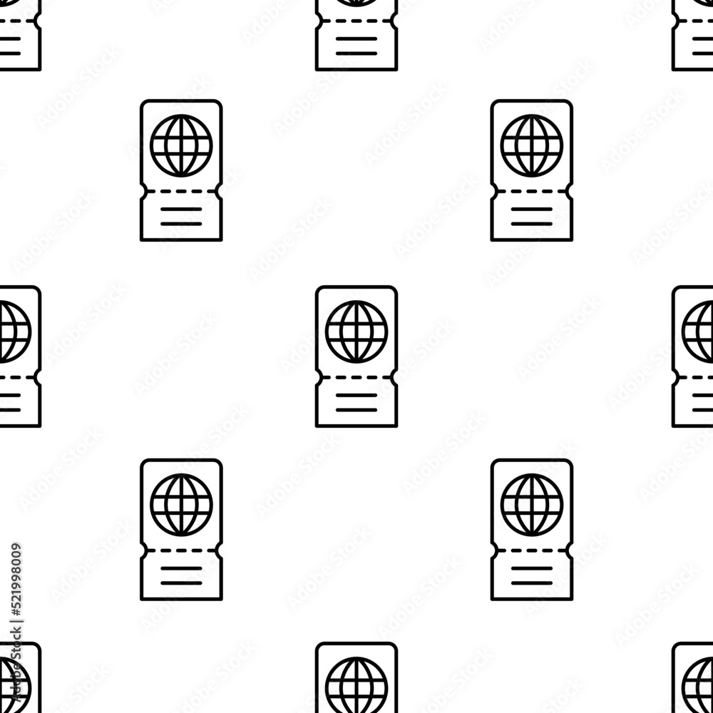 Poster ticket icon pattern. seamless ticket pattern on white background.