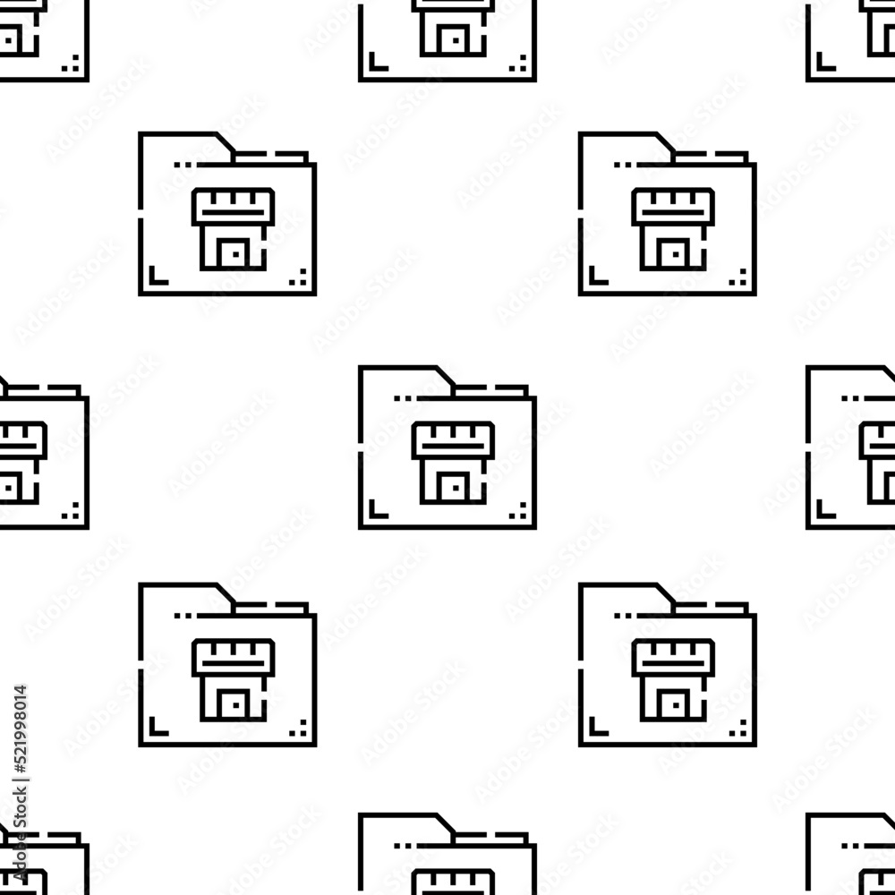 Poster folder icon pattern. seamless folder pattern on white background.