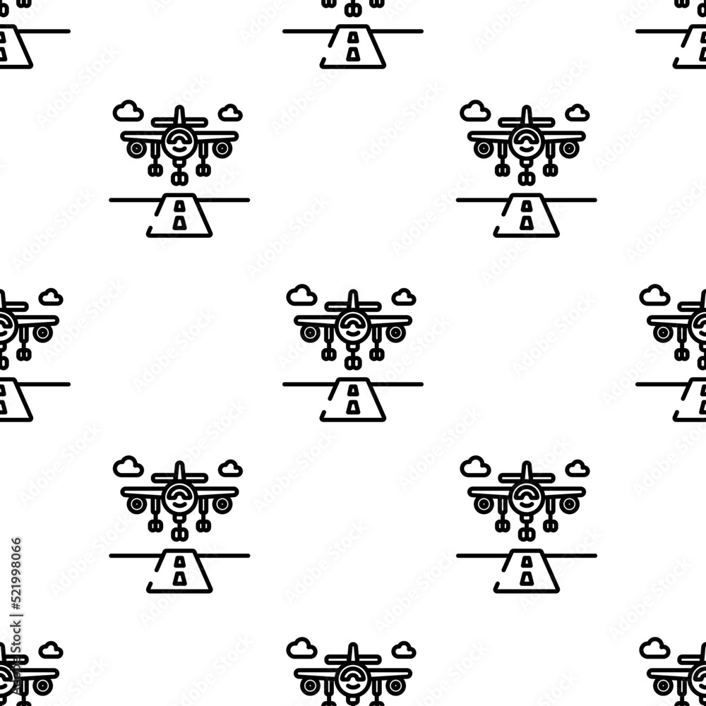 Poster runway icon pattern. seamless runway pattern on white background.