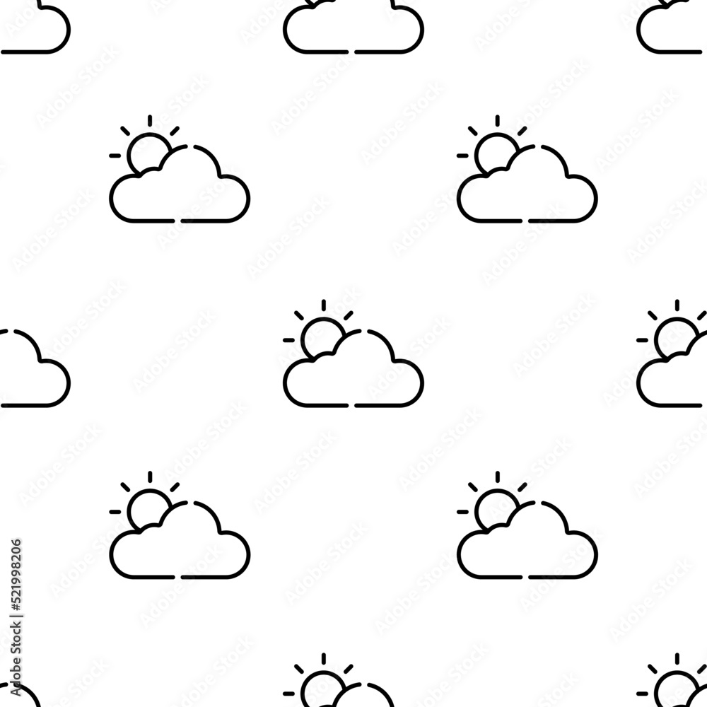 Poster cloudy icon pattern. seamless cloudy pattern on white background.