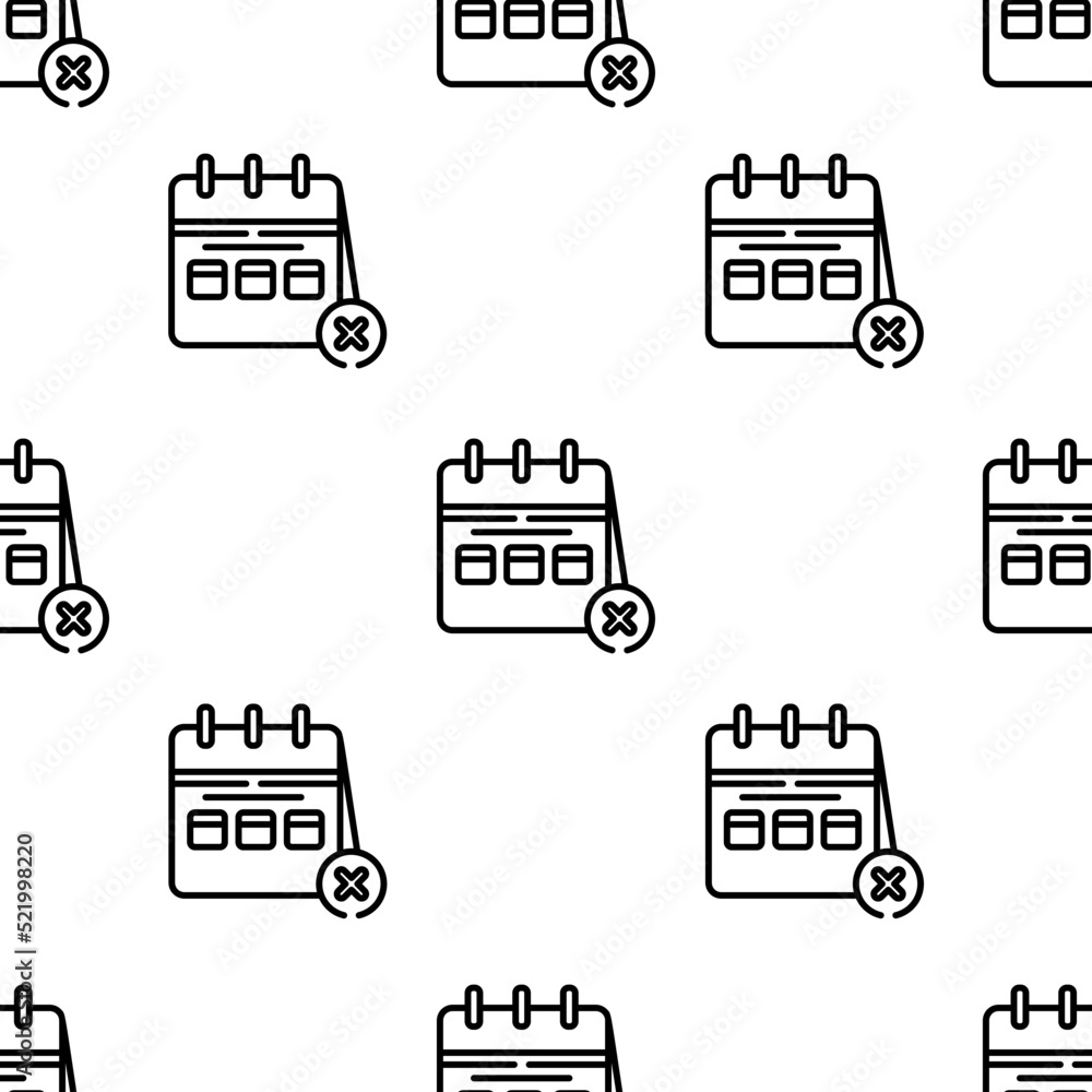 Poster calendar icon pattern. seamless calendar pattern on white background.