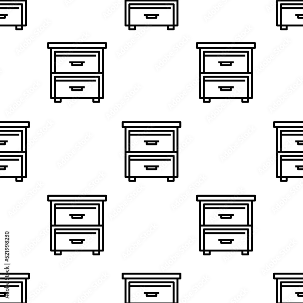 Poster drawer icon pattern. seamless drawer pattern on white background.