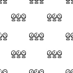 clock icon pattern. Seamless clock pattern on white background.