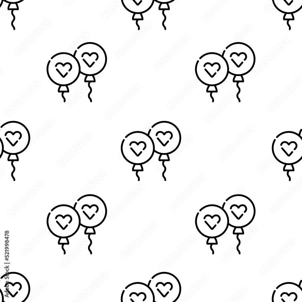 Poster balloon icon pattern. seamless balloon pattern on white background.
