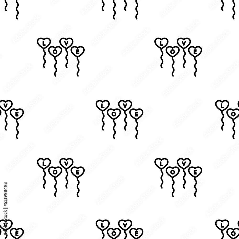 Poster balloons icon pattern. seamless balloons pattern on white background.