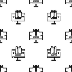 gift icon pattern. Seamless gift pattern on white background.
