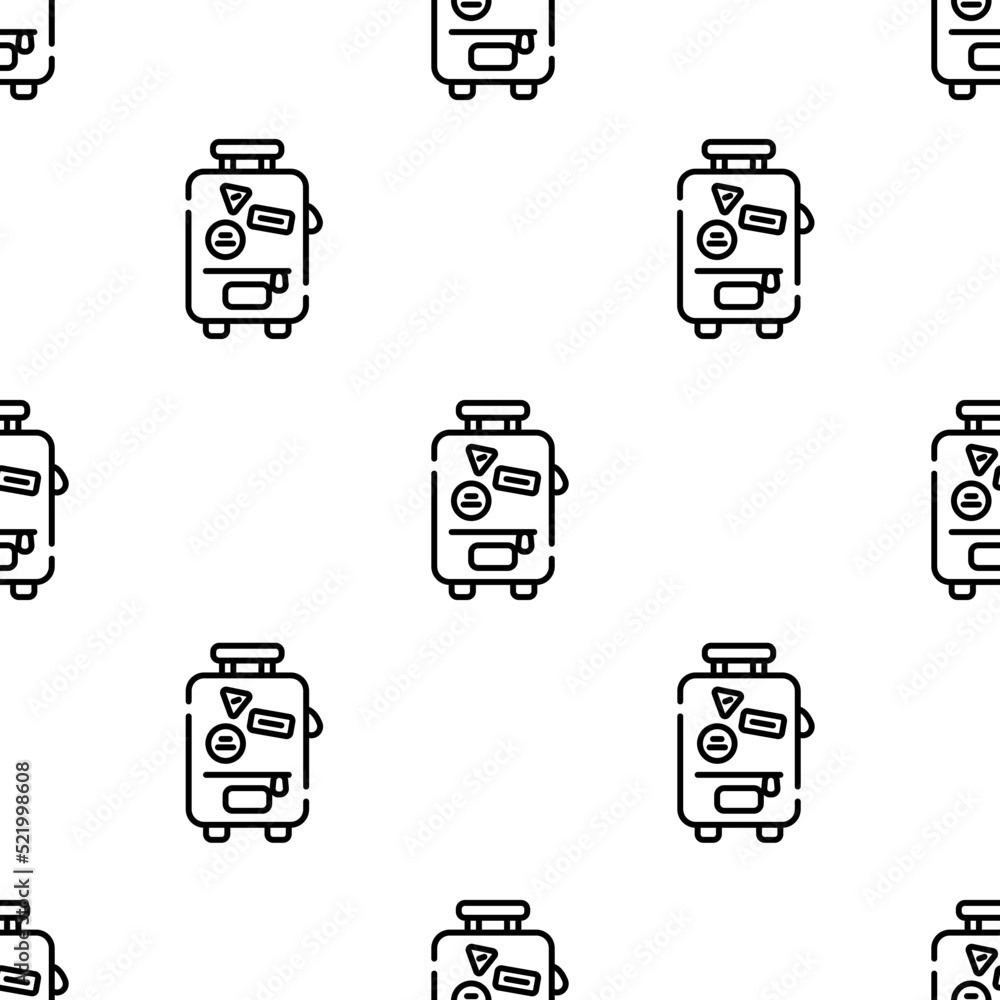 Poster suitcase icon pattern. seamless suitcase pattern on white background.