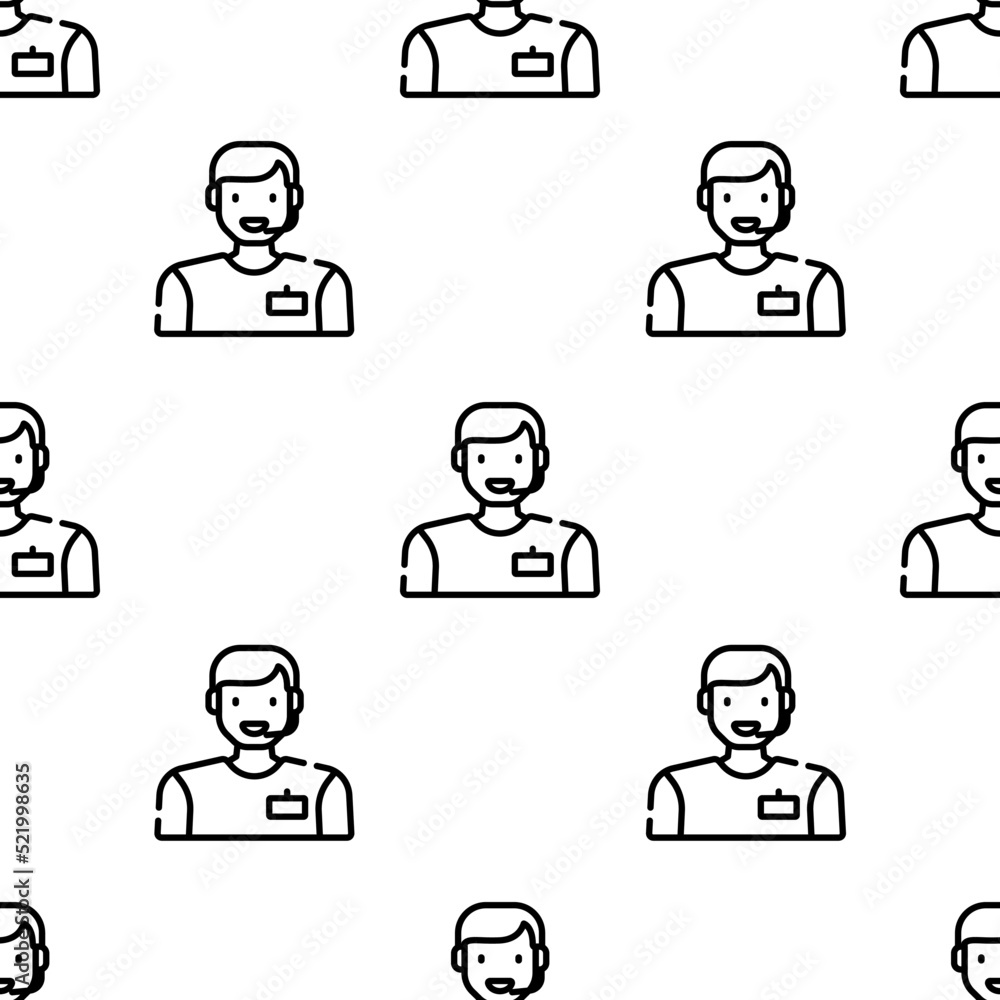 Poster man icon pattern. seamless man pattern on white background.