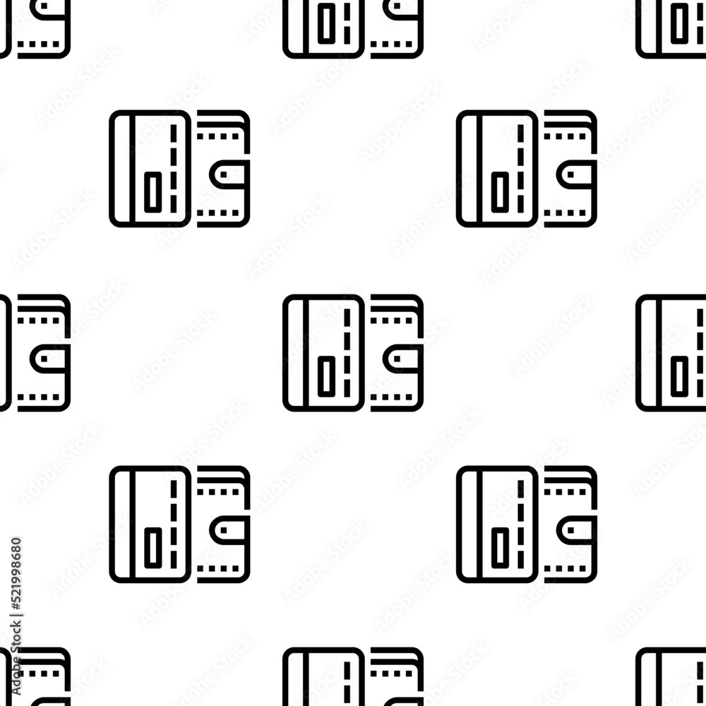 Aufkleber wallet icon pattern. seamless wallet pattern on white background.