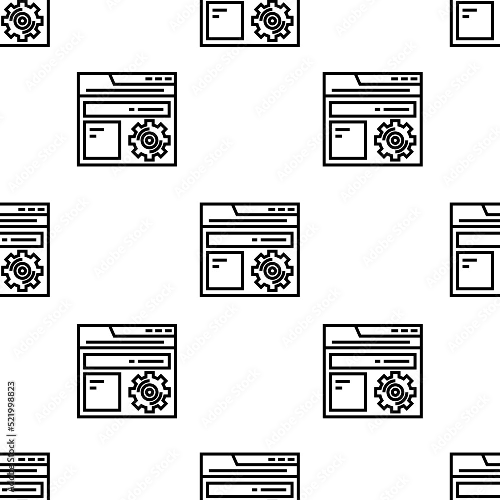 Poster settings icon pattern. seamless settings pattern on white background.