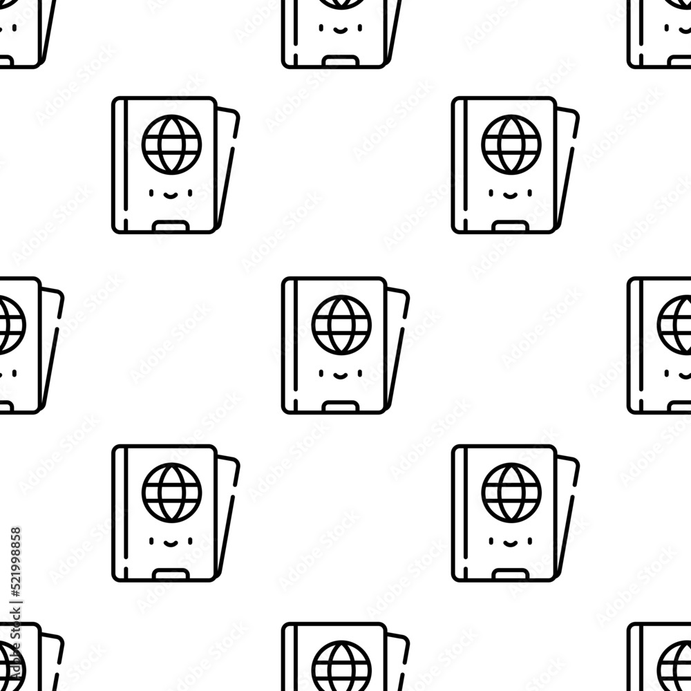 Poster passport icon pattern. seamless passport pattern on white background.