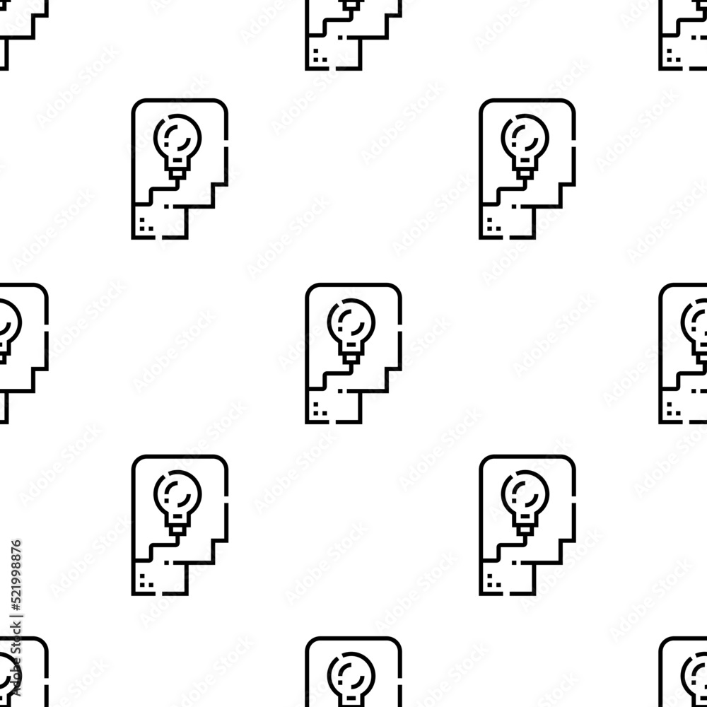 Poster thinking icon pattern. seamless thinking pattern on white background.