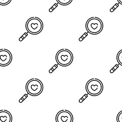 magnifying glass icon pattern. Seamless magnifying glass pattern on white background.