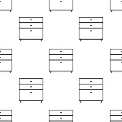 chest of drawers icon pattern. Seamless chest of drawers pattern on white background.