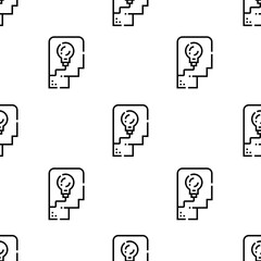 thinking icon pattern. Seamless thinking pattern on white background.