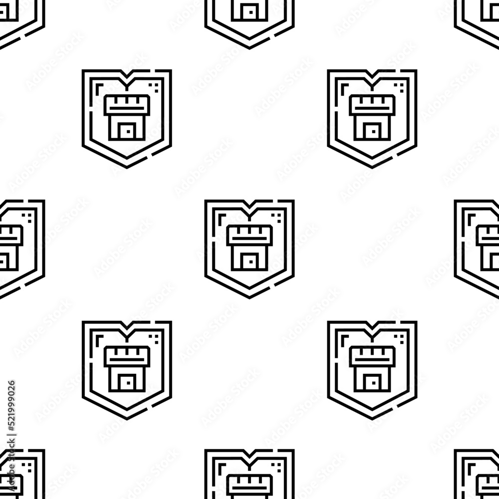 Aufkleber shield icon pattern. seamless shield pattern on white background.