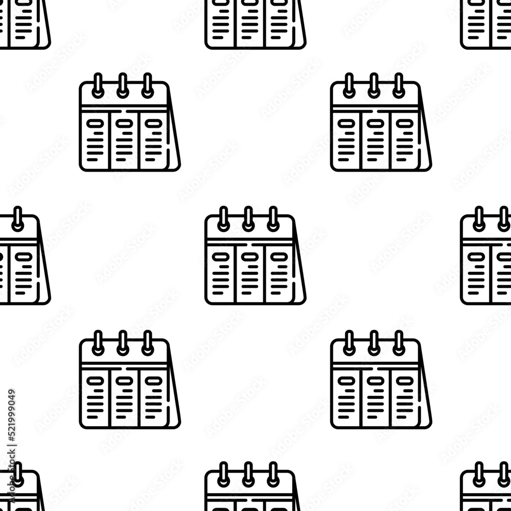 Poster calendar icon pattern. seamless calendar pattern on white background.