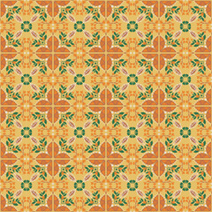 Seamless Background Retro Garden Nature Aboriginal Floral Damask Traditional Pattern Art