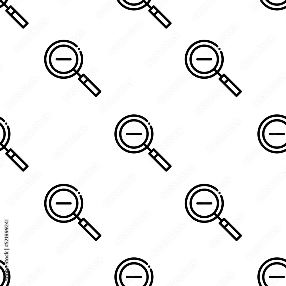 Poster zoom out icon pattern. seamless zoom out pattern on white background.