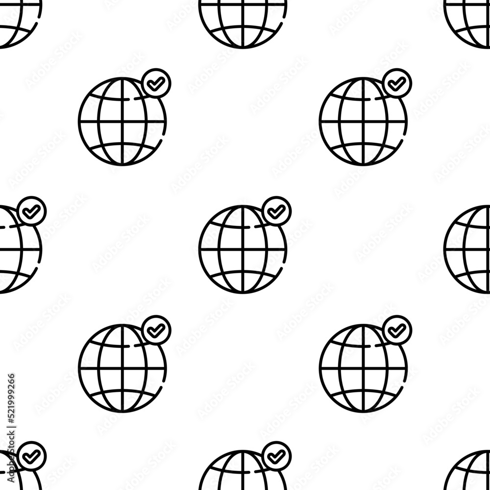 Poster earth grid icon pattern. seamless earth grid pattern on white background.