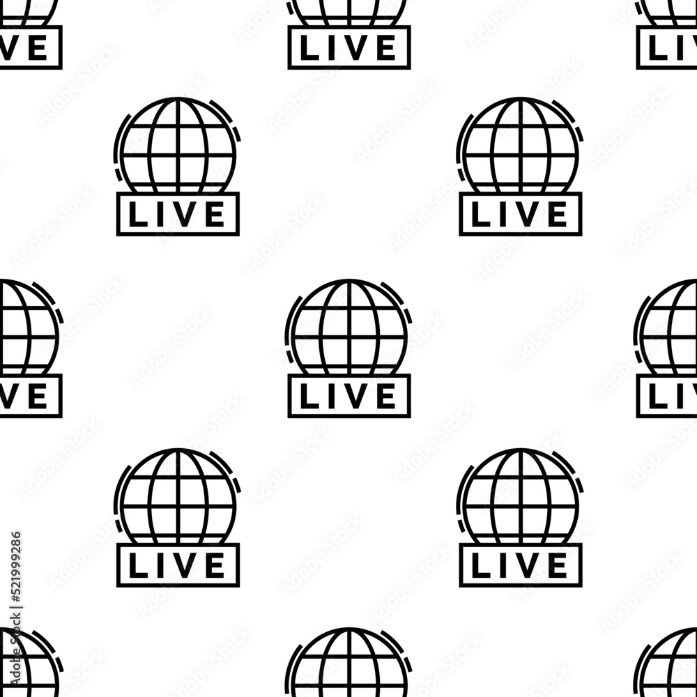 Poster live icon pattern. seamless live pattern on white background.