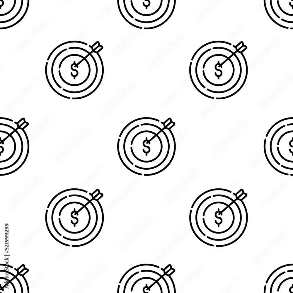 Poster target icon pattern. seamless target pattern on white background.