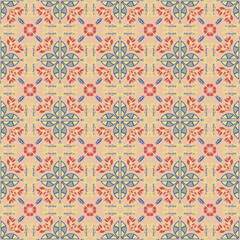 Seamless Background Retro Garden Nature Aboriginal Floral Damask Traditional Pattern Art