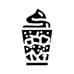 ice cream strawberries glyph icon vector. ice cream strawberries sign. isolated symbol illustration