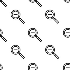 zoom out icon pattern. Seamless zoom out pattern on white background.