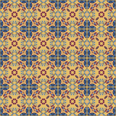 Seamless Background Retro Garden Nature Aboriginal Floral Damask Traditional Pattern Art