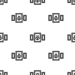 picture icon pattern. Seamless picture pattern on white background.