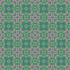 Seamless Background Retro Garden Nature Aboriginal Floral Damask Traditional Pattern Art