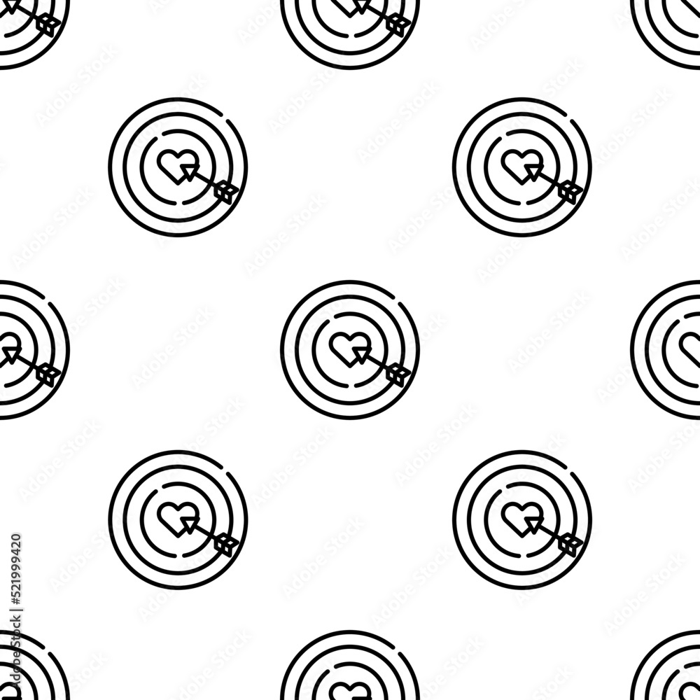 Poster dart board icon pattern. seamless dart board pattern on white background.
