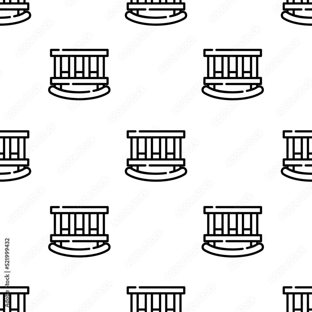 Poster cradle icon pattern. seamless cradle pattern on white background.