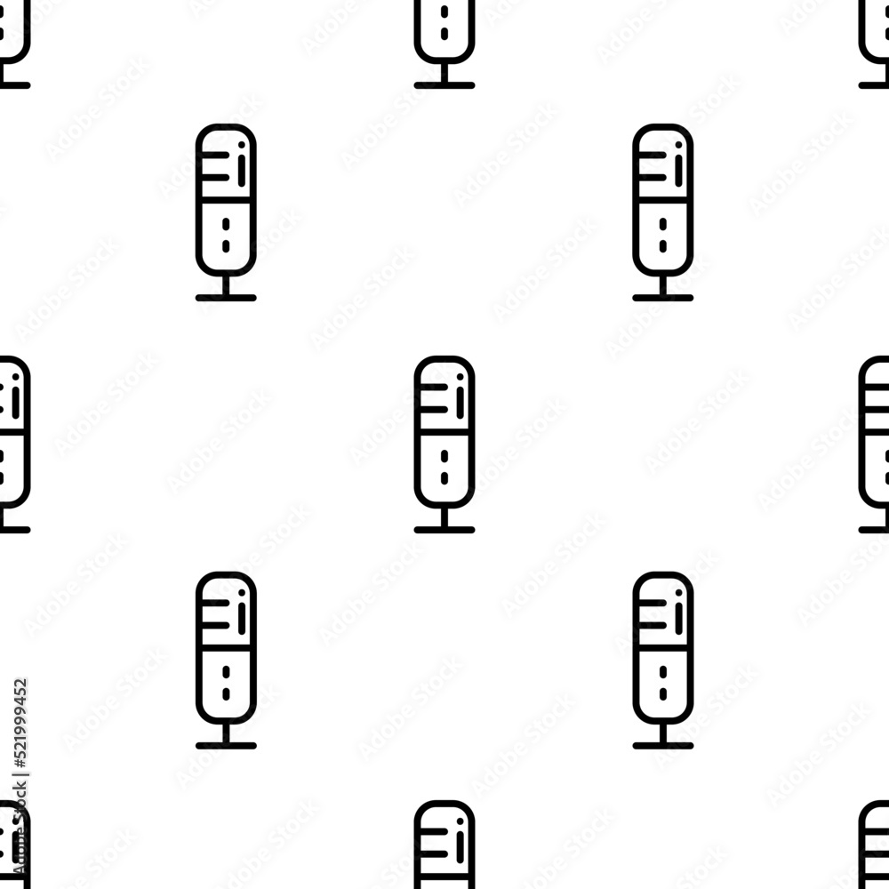 Poster microphone icon pattern. seamless microphone pattern on white background.