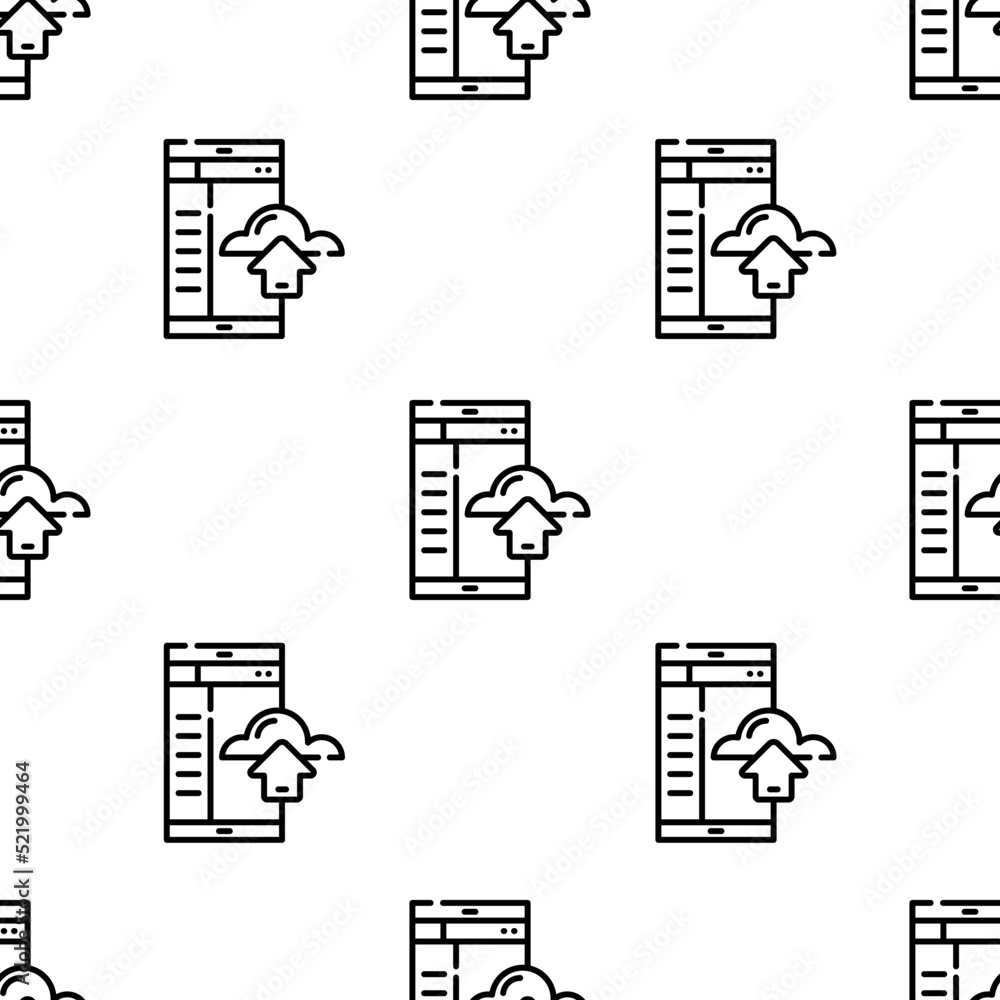 Poster smartphone icon pattern. seamless smartphone pattern on white background.