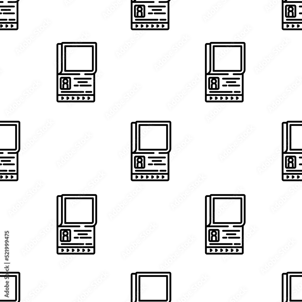 Poster passport icon pattern. seamless passport pattern on white background.